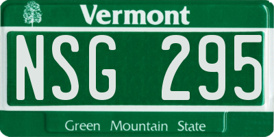 VT license plate NSG295