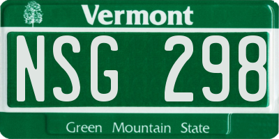 VT license plate NSG298