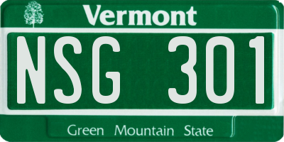 VT license plate NSG301