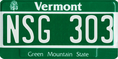 VT license plate NSG303
