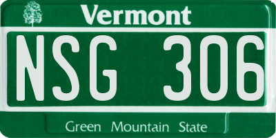 VT license plate NSG306