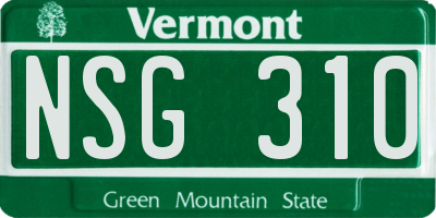 VT license plate NSG310