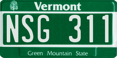 VT license plate NSG311