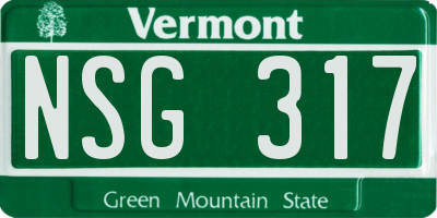 VT license plate NSG317