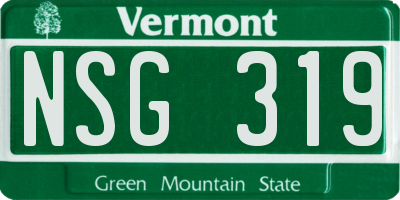 VT license plate NSG319