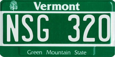 VT license plate NSG320