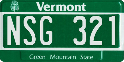 VT license plate NSG321
