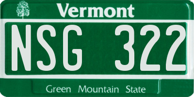 VT license plate NSG322