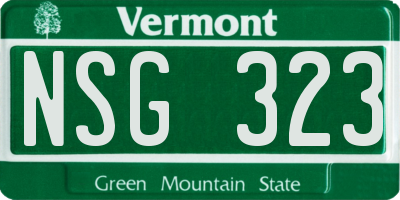 VT license plate NSG323