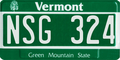 VT license plate NSG324