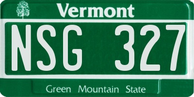 VT license plate NSG327