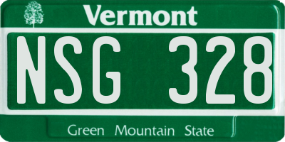 VT license plate NSG328