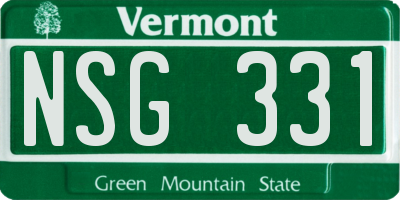 VT license plate NSG331