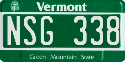 VT license plate NSG338