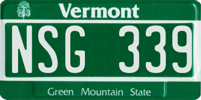 VT license plate NSG339