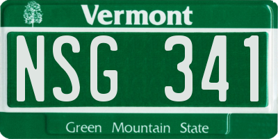 VT license plate NSG341