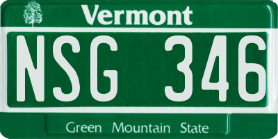 VT license plate NSG346