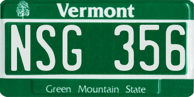 VT license plate NSG356