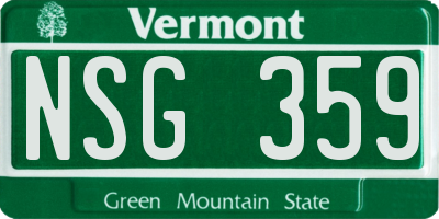 VT license plate NSG359