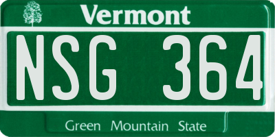 VT license plate NSG364