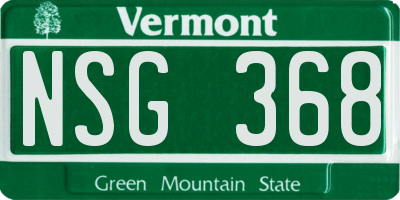 VT license plate NSG368