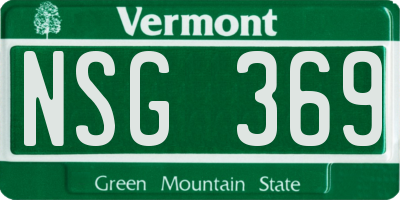 VT license plate NSG369