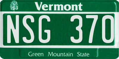 VT license plate NSG370