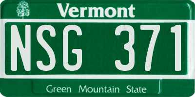 VT license plate NSG371