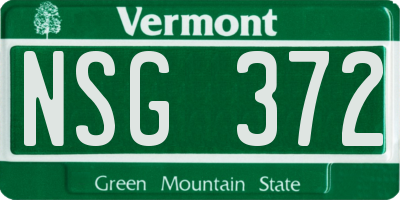 VT license plate NSG372