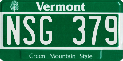 VT license plate NSG379