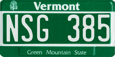 VT license plate NSG385
