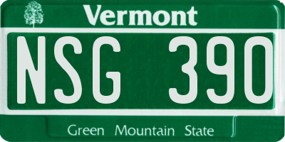 VT license plate NSG390