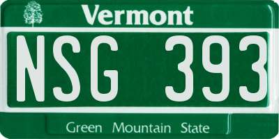 VT license plate NSG393