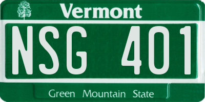 VT license plate NSG401