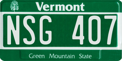 VT license plate NSG407