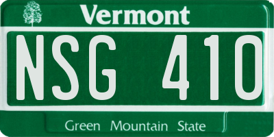 VT license plate NSG410