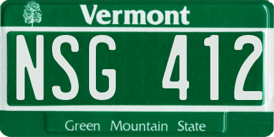 VT license plate NSG412