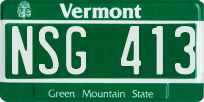 VT license plate NSG413