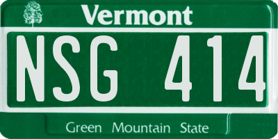 VT license plate NSG414