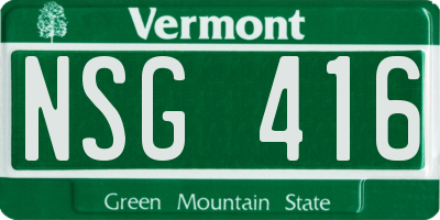 VT license plate NSG416