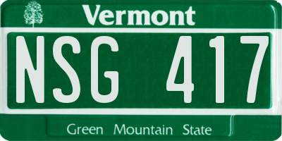 VT license plate NSG417