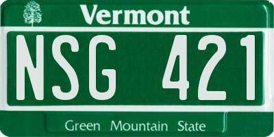 VT license plate NSG421