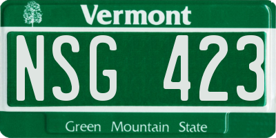 VT license plate NSG423