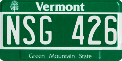 VT license plate NSG426
