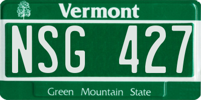 VT license plate NSG427