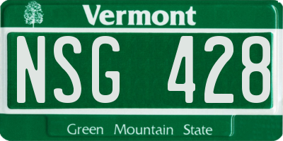 VT license plate NSG428