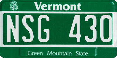VT license plate NSG430