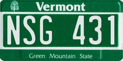 VT license plate NSG431