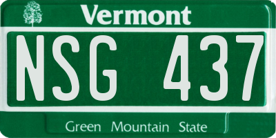 VT license plate NSG437