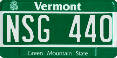 VT license plate NSG440